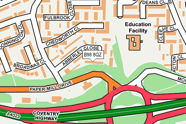 B98 8QZ map - OS OpenMap – Local (Ordnance Survey)