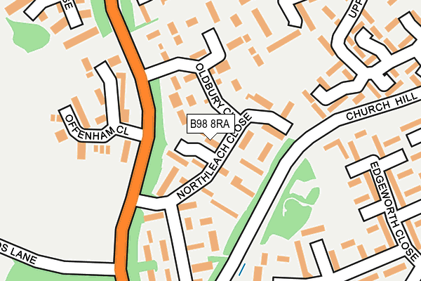 B98 8RA map - OS OpenMap – Local (Ordnance Survey)