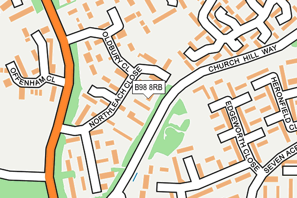 B98 8RB map - OS OpenMap – Local (Ordnance Survey)