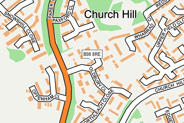 B98 8RE map - OS OpenMap – Local (Ordnance Survey)