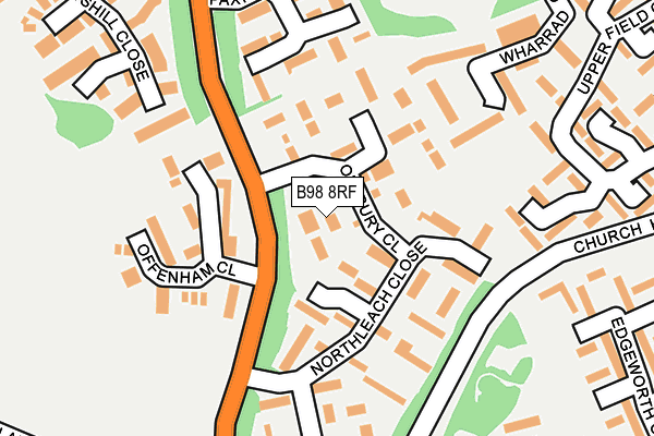 B98 8RF map - OS OpenMap – Local (Ordnance Survey)