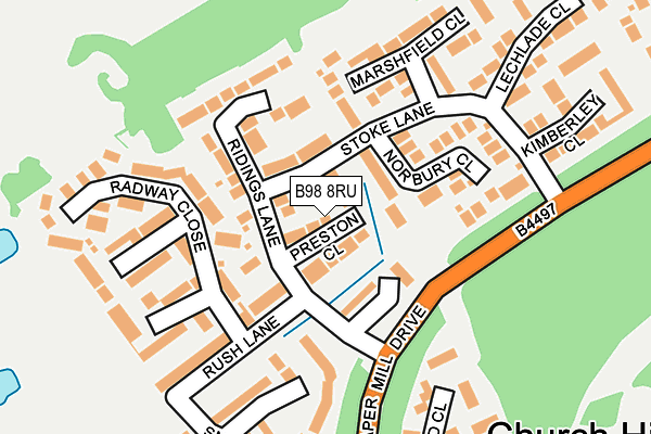 B98 8RU map - OS OpenMap – Local (Ordnance Survey)