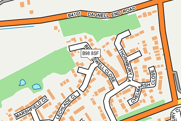 B98 8SF map - OS OpenMap – Local (Ordnance Survey)