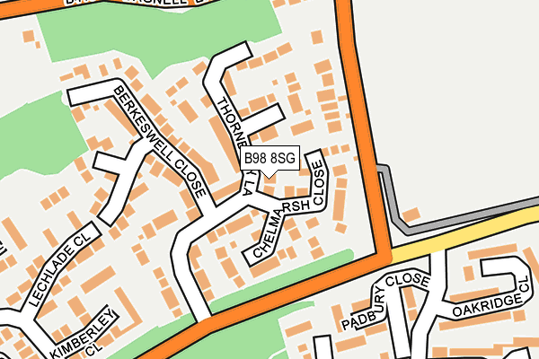 B98 8SG map - OS OpenMap – Local (Ordnance Survey)