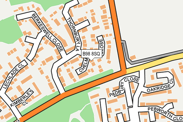 B98 8SQ map - OS OpenMap – Local (Ordnance Survey)