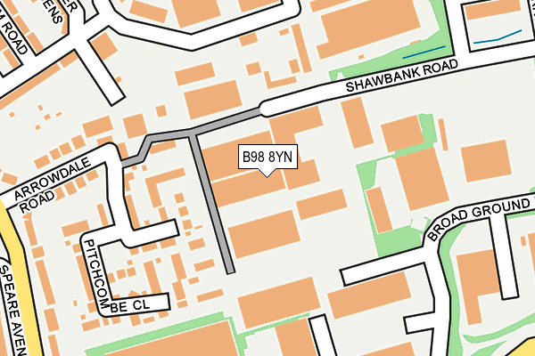 B98 8YN map - OS OpenMap – Local (Ordnance Survey)