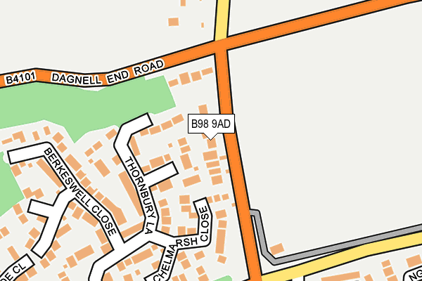 B98 9AD map - OS OpenMap – Local (Ordnance Survey)