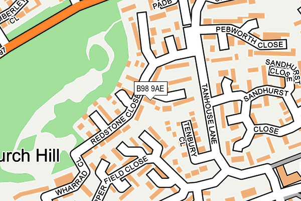B98 9AE map - OS OpenMap – Local (Ordnance Survey)