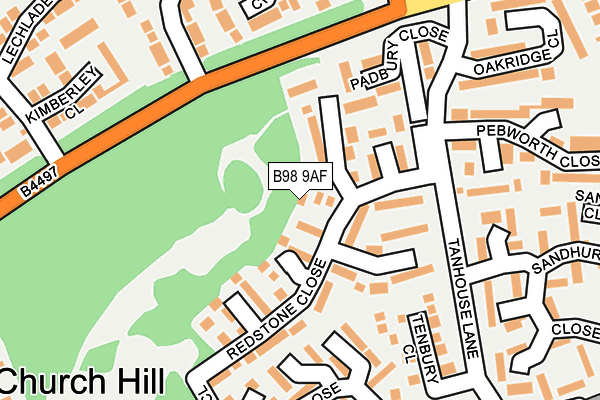 B98 9AF map - OS OpenMap – Local (Ordnance Survey)