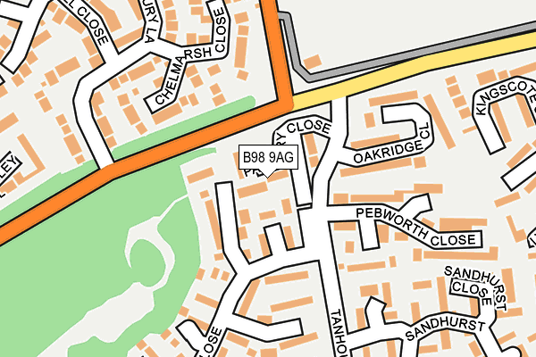 B98 9AG map - OS OpenMap – Local (Ordnance Survey)