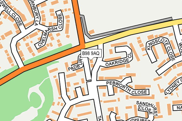 B98 9AQ map - OS OpenMap – Local (Ordnance Survey)