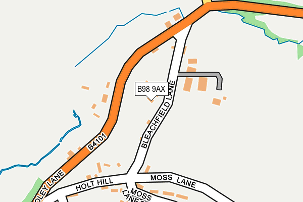 B98 9AX map - OS OpenMap – Local (Ordnance Survey)