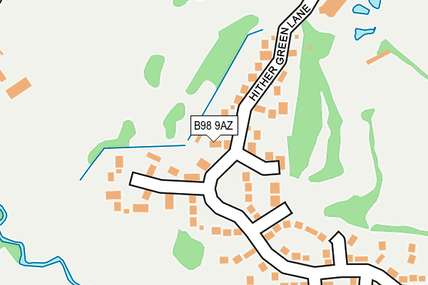 B98 9AZ map - OS OpenMap – Local (Ordnance Survey)