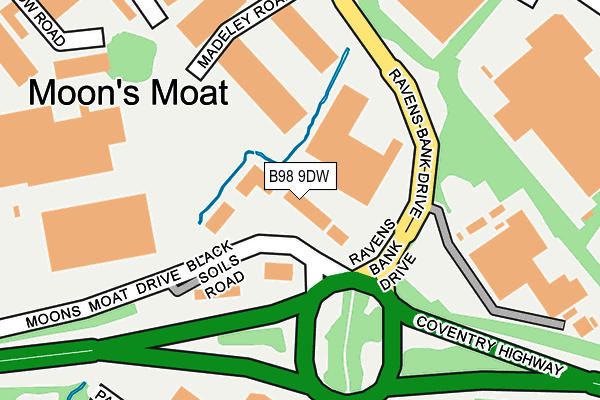 B98 9DW map - OS OpenMap – Local (Ordnance Survey)