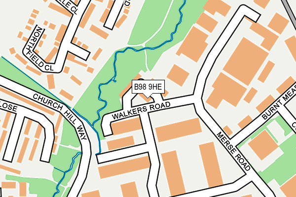 B98 9HE map - OS OpenMap – Local (Ordnance Survey)