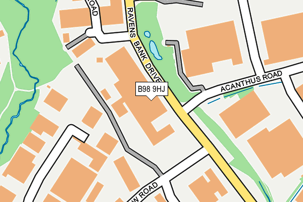 B98 9HJ map - OS OpenMap – Local (Ordnance Survey)
