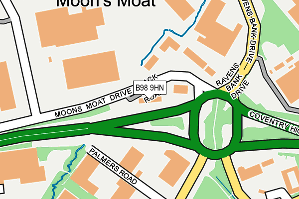 B98 9HN map - OS OpenMap – Local (Ordnance Survey)