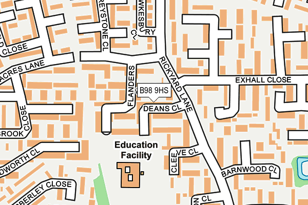 B98 9HS map - OS OpenMap – Local (Ordnance Survey)