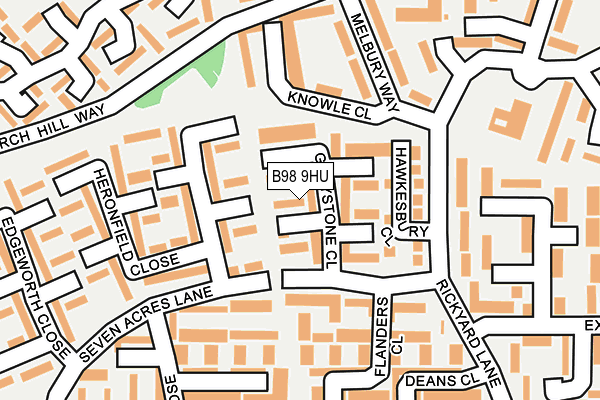 B98 9HU map - OS OpenMap – Local (Ordnance Survey)