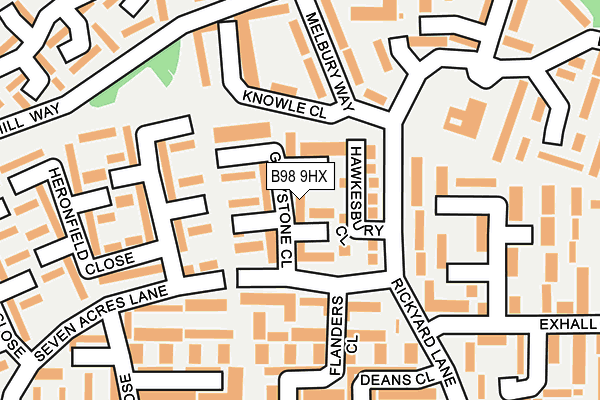 B98 9HX map - OS OpenMap – Local (Ordnance Survey)