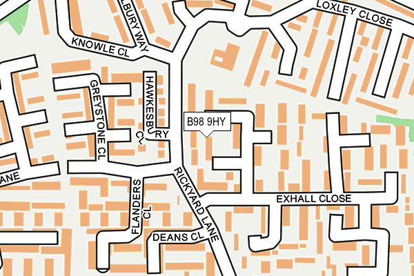 B98 9HY map - OS OpenMap – Local (Ordnance Survey)