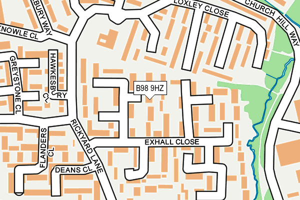 B98 9HZ map - OS OpenMap – Local (Ordnance Survey)