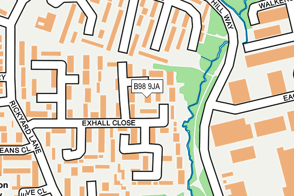B98 9JA map - OS OpenMap – Local (Ordnance Survey)