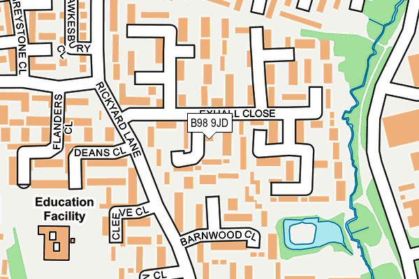 B98 9JD map - OS OpenMap – Local (Ordnance Survey)