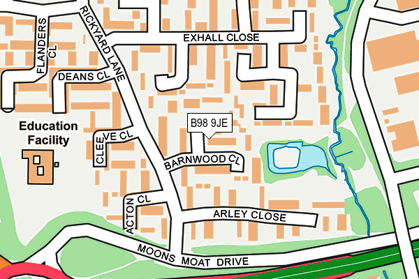 B98 9JE map - OS OpenMap – Local (Ordnance Survey)