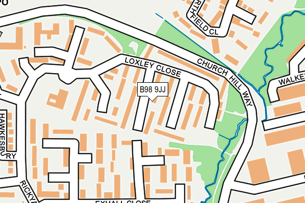 B98 9JJ map - OS OpenMap – Local (Ordnance Survey)