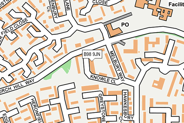 B98 9JN map - OS OpenMap – Local (Ordnance Survey)