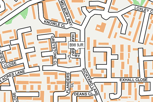 B98 9JR map - OS OpenMap – Local (Ordnance Survey)