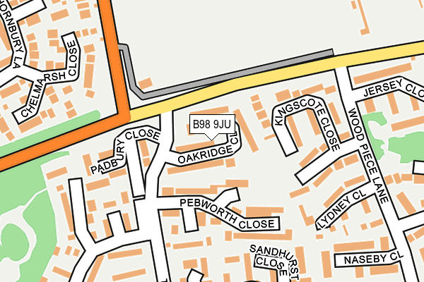 B98 9JU map - OS OpenMap – Local (Ordnance Survey)