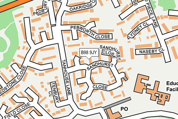 B98 9JY map - OS OpenMap – Local (Ordnance Survey)