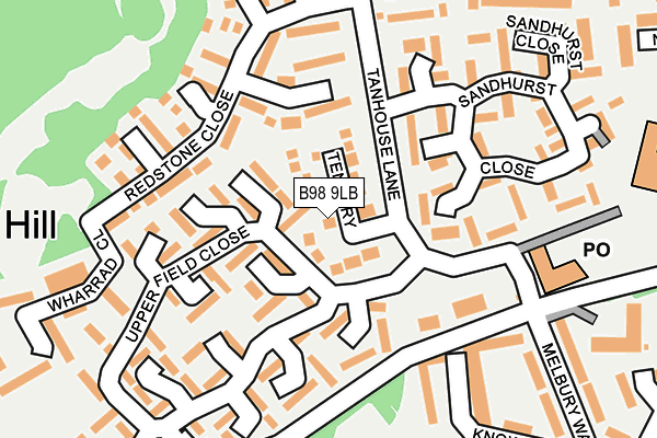 B98 9LB map - OS OpenMap – Local (Ordnance Survey)