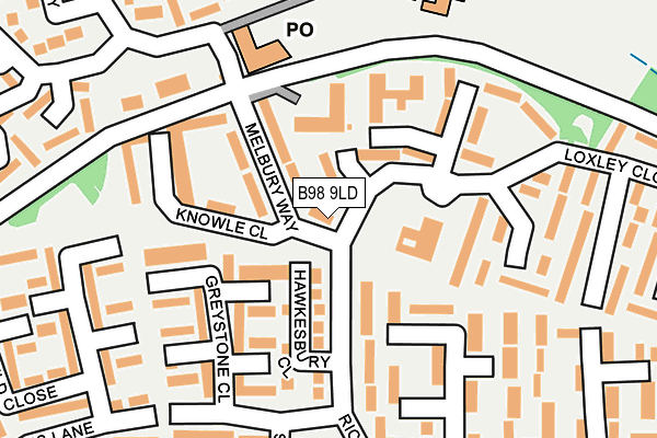 B98 9LD map - OS OpenMap – Local (Ordnance Survey)