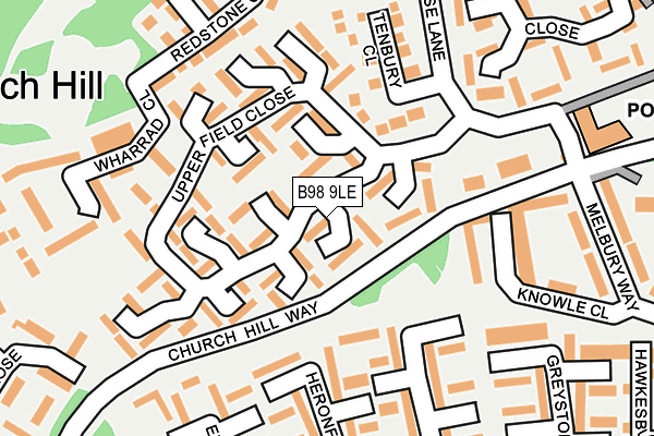 B98 9LE map - OS OpenMap – Local (Ordnance Survey)