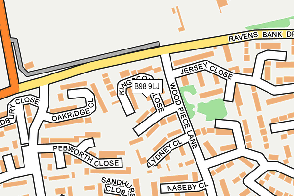 B98 9LJ map - OS OpenMap – Local (Ordnance Survey)