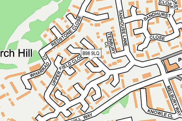 B98 9LQ map - OS OpenMap – Local (Ordnance Survey)