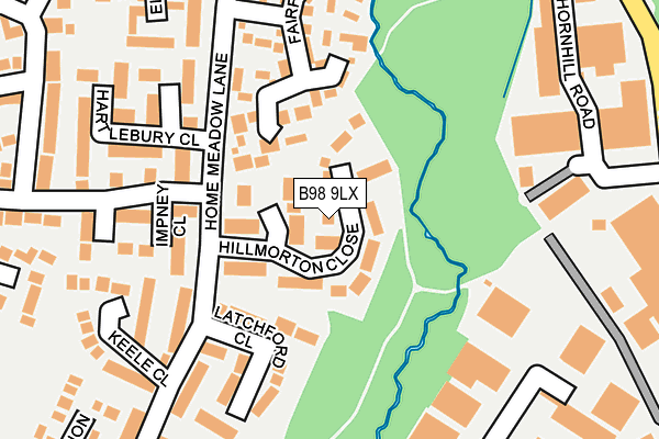 B98 9LX map - OS OpenMap – Local (Ordnance Survey)