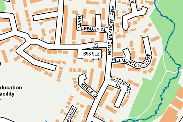 B98 9LZ map - OS OpenMap – Local (Ordnance Survey)