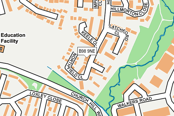 B98 9NE map - OS OpenMap – Local (Ordnance Survey)