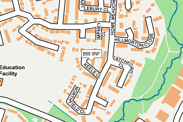 B98 9NF map - OS OpenMap – Local (Ordnance Survey)