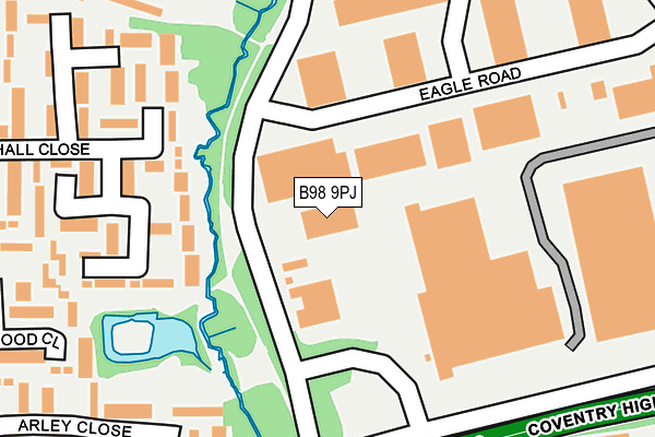 B98 9PJ map - OS OpenMap – Local (Ordnance Survey)