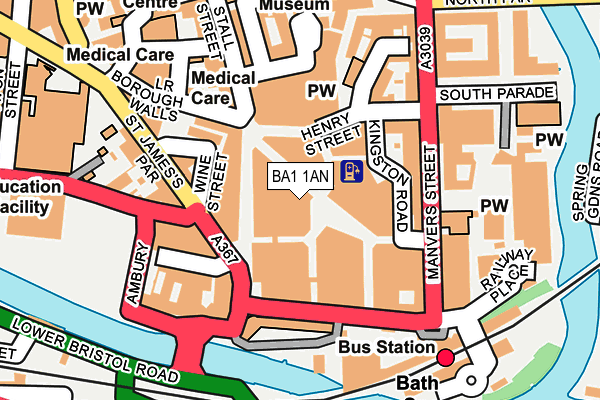 BA1 1AN map - OS OpenMap – Local (Ordnance Survey)