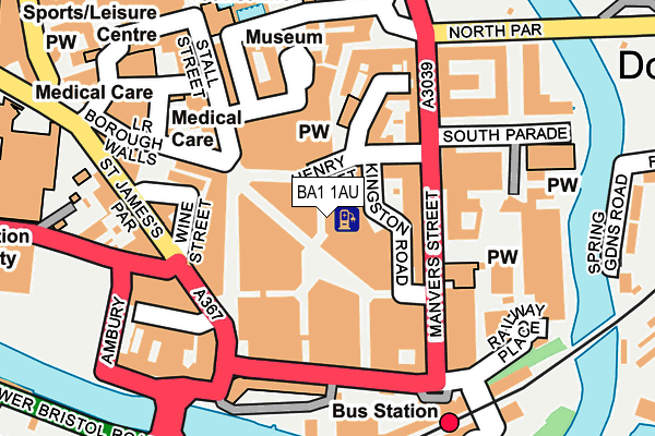 BA1 1AU map - OS OpenMap – Local (Ordnance Survey)