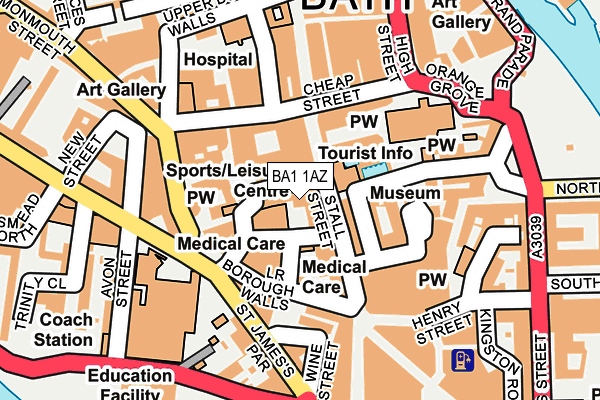 BA1 1AZ map - OS OpenMap – Local (Ordnance Survey)
