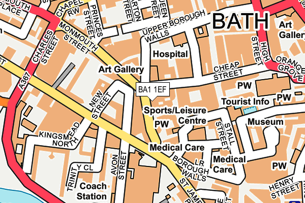 BA1 1EF map - OS OpenMap – Local (Ordnance Survey)