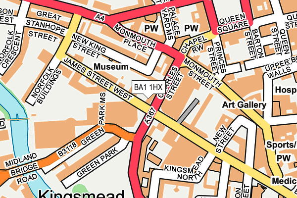 BA1 1HX map - OS OpenMap – Local (Ordnance Survey)