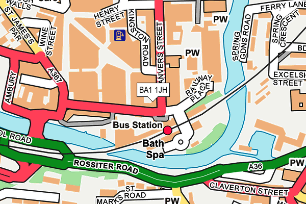 BA1 1JH map - OS OpenMap – Local (Ordnance Survey)